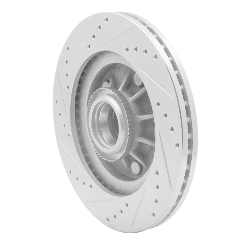 R1 Concepts R1 97-99 Ford F-150 RWD Front Right Drilled & Slotted Silver Brake Rotor