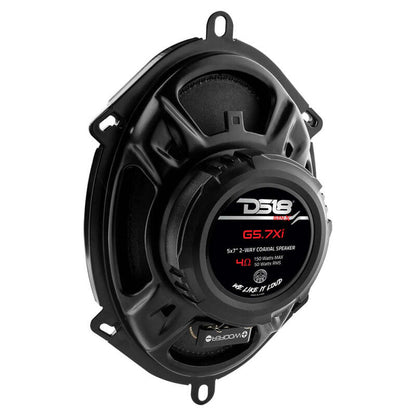 DS18 5x7in 50 Watts RMS 4 ohm 2-Way Coaxial Speaker System Universal Fit