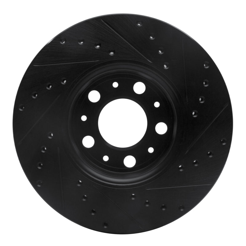 R1 Concepts R1 99-09 Volvo XC70 Front Left Drilled & Slotted Black Brake Rotor