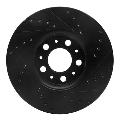 R1 Concepts R1 99-09 Volvo XC70 Front Left Drilled & Slotted Black Brake Rotor