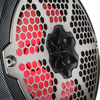 DS18 NXL-M Series Speaker w/ RGB LED Lights 8in 2-Way 125 Watts RMS 4 ohm Black Crbn Fiber w/ Cover