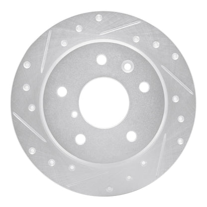R1 Concepts R1 89-91 Mazda RX-7 Rear Left Drilled & Slotted Silver Brake Rotor