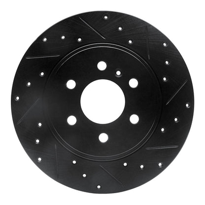 R1 Concepts R1 06-09 Buick Terraza Rear Right Drilled & Slotted Black Brake Rotor