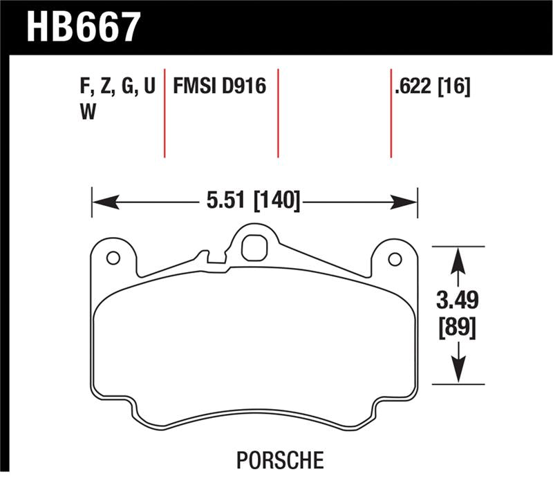 Hawk Performance Hawk 02-05 Porsche 911 Carrera 4 Turbo Look/Carrera 4S Front HPS Street Brake Pads