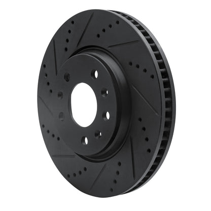 R1 Concepts R1 03-08 Cadillac STS Front Left Drilled & Slotted Black Brake Rotor