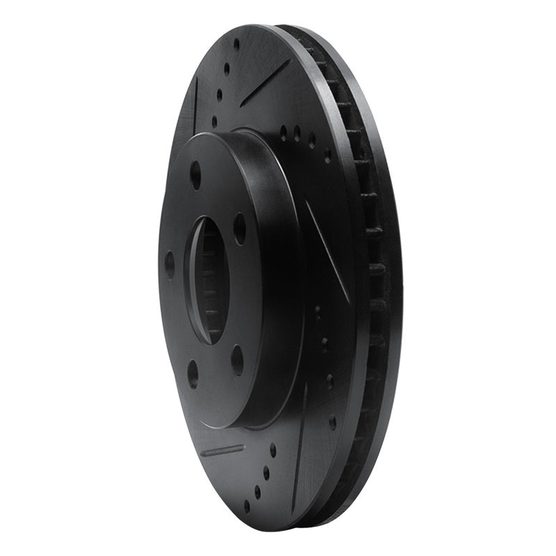 R1 Concepts R1 97-05 Chevrolet Classic Front Left Drilled & Slotted Black Brake Rotor