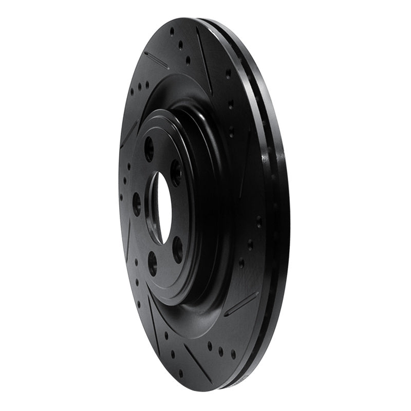 R1 Concepts R1 06-15 Jaguar Super V8 Rear Right Drilled & Slotted Black Brake Rotor