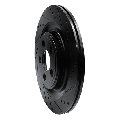 R1 Concepts R1 06-15 Jaguar Super V8 Rear Right Drilled & Slotted Black Brake Rotor