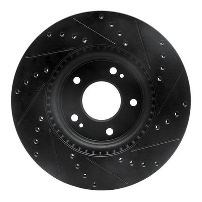 R1 Concepts R1 20-25 Hyundai Kona Front Left Drilled & Slotted Black Brake Rotor