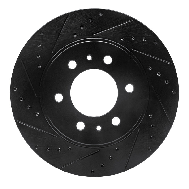 R1 Concepts R1 09-09 Ford F-150 4WD Front Left Drilled & Slotted Black Brake Rotor
