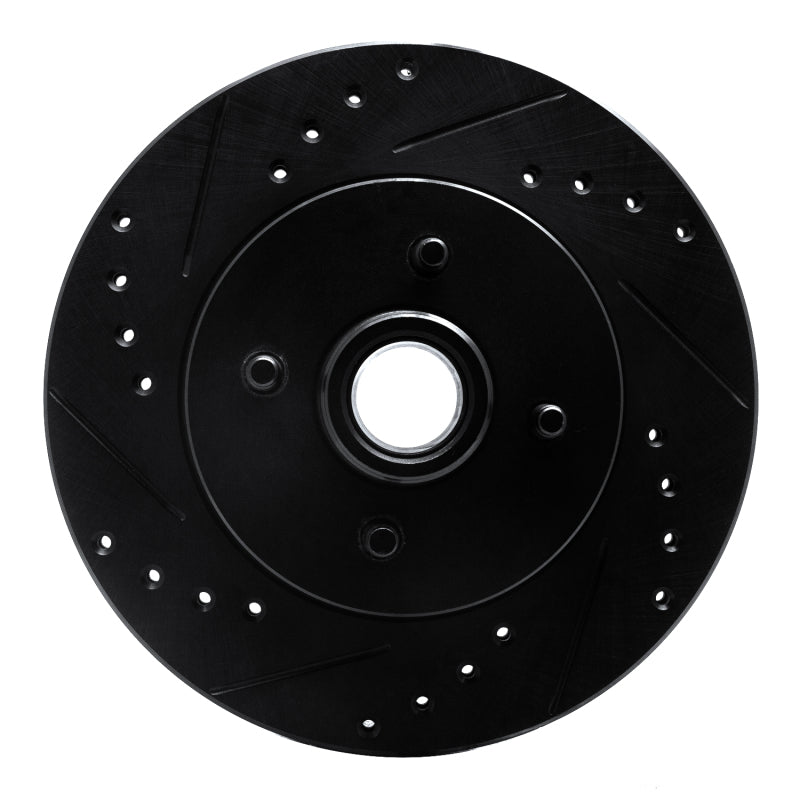 R1 Concepts R1 87-88 Ford Thunderbird Front Left Drilled & Slotted Black Brake Rotor