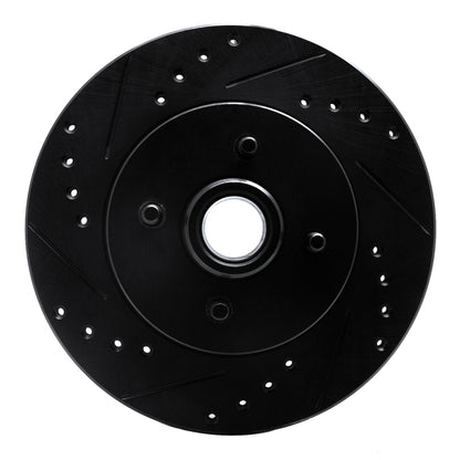 R1 Concepts R1 87-88 Ford Thunderbird Front Left Drilled & Slotted Black Brake Rotor