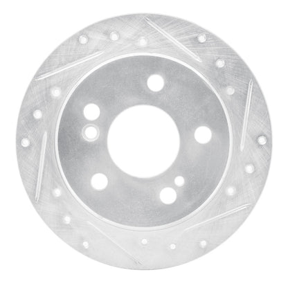 R1 Concepts R1 83-95 Mercedes-Benz 300CE Rear Right Drilled & Slotted Silver Brake Rotor