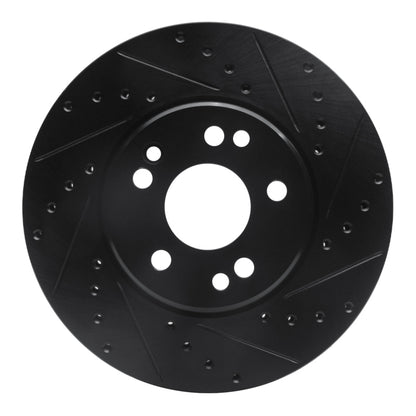 R1 Concepts R1 90-98 Mercedes-Benz 300SL Front Right Drilled & Slotted Black Brake Rotor