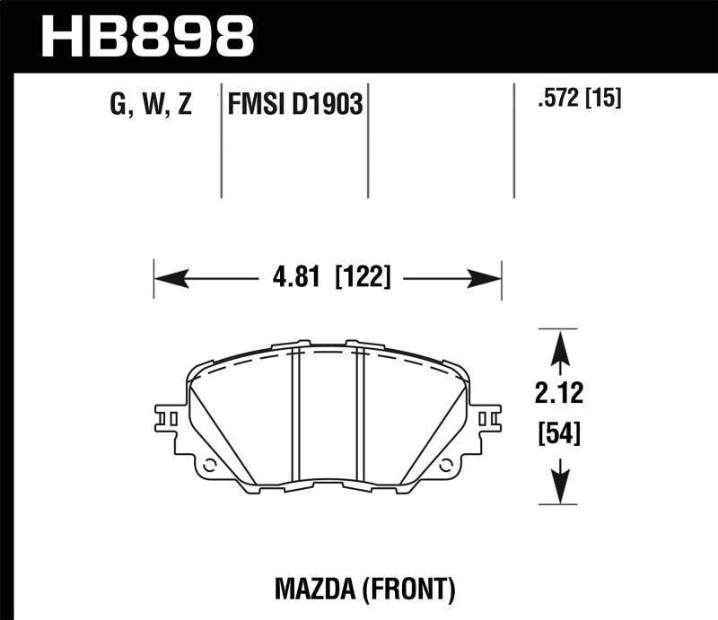 Hawk Performance Hawk 17-19 Fiat 124 Spider HPS 5.0 Front Brake Pads