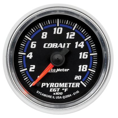 Autometer Cobalt 52mm 2000 Deg F Electronic Pyrometer Gauge