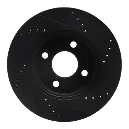 R1 Concepts R1 03-10 Chevrolet Cobalt Front Left Drilled & Slotted Black Brake Rotor