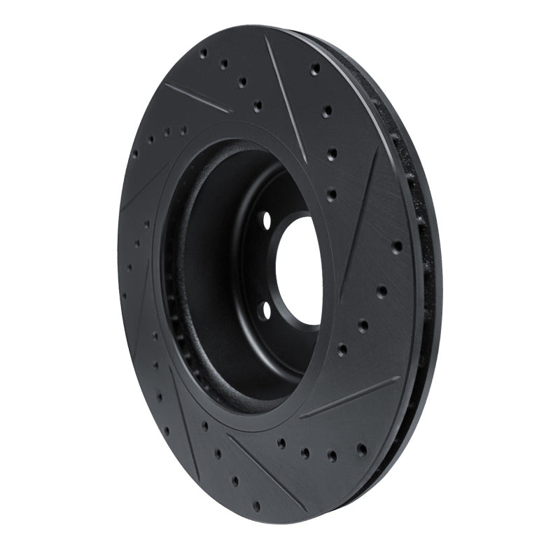 R1 Concepts R1 09-16 BMW Z4 Front Left Drilled & Slotted Black Brake Rotor