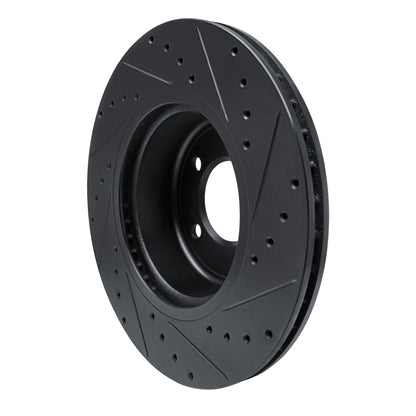 R1 Concepts R1 09-16 BMW Z4 Front Left Drilled & Slotted Black Brake Rotor