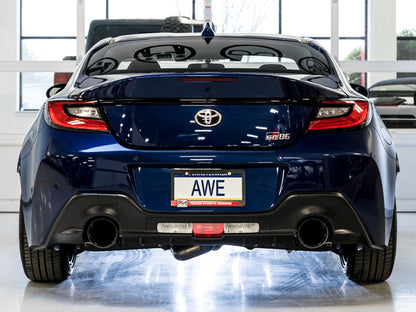 AWE Tuning Subaru BRZ / Toyota GR86 / Toyota 86 Track Edition Cat-Back Exhaust- Diamond Black Tips