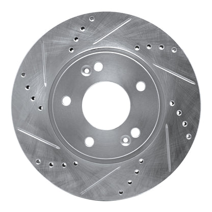 R1 Concepts R1 10-13 Kia Forte Koup Front Left Drilled & Slotted Silver Brake Rotor