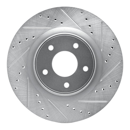R1 Concepts R1 13-25 Infiniti JX35 Front Right Drilled & Slotted Silver Brake Rotor