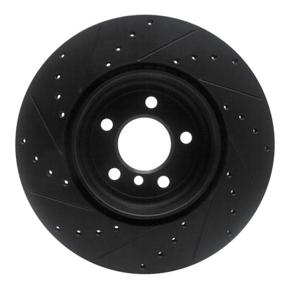 R1 Concepts R1 10-19 BMW 535I GT xDrive Rear Right Drilled & Slotted Black Brake Rotor