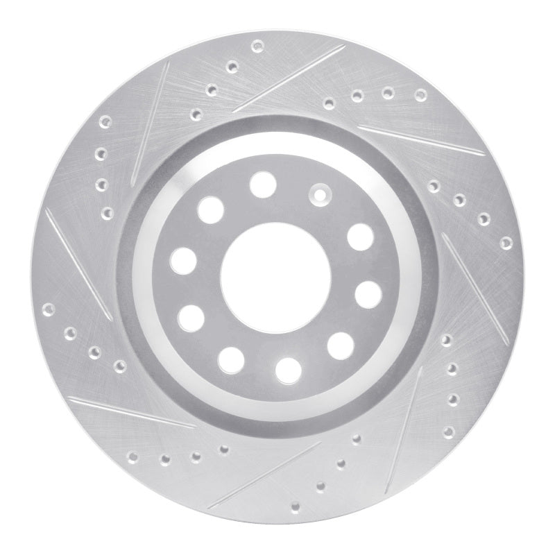 R1 Concepts R1 06-25 Audi A3 Quattro Rear Left Drilled & Slotted Silver Brake Rotor