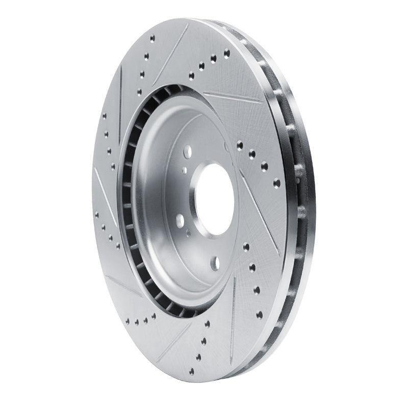 R1 Concepts R1 2019-2025 Acura RDX Front Right Drilled & Slotted Silver Brake Rotor