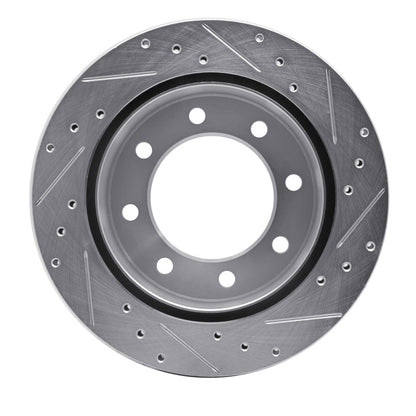 R1 Concepts R1 99-20 Chevrolet Express 3500 Rear Left Drilled & Slotted Silver Brake Rotor