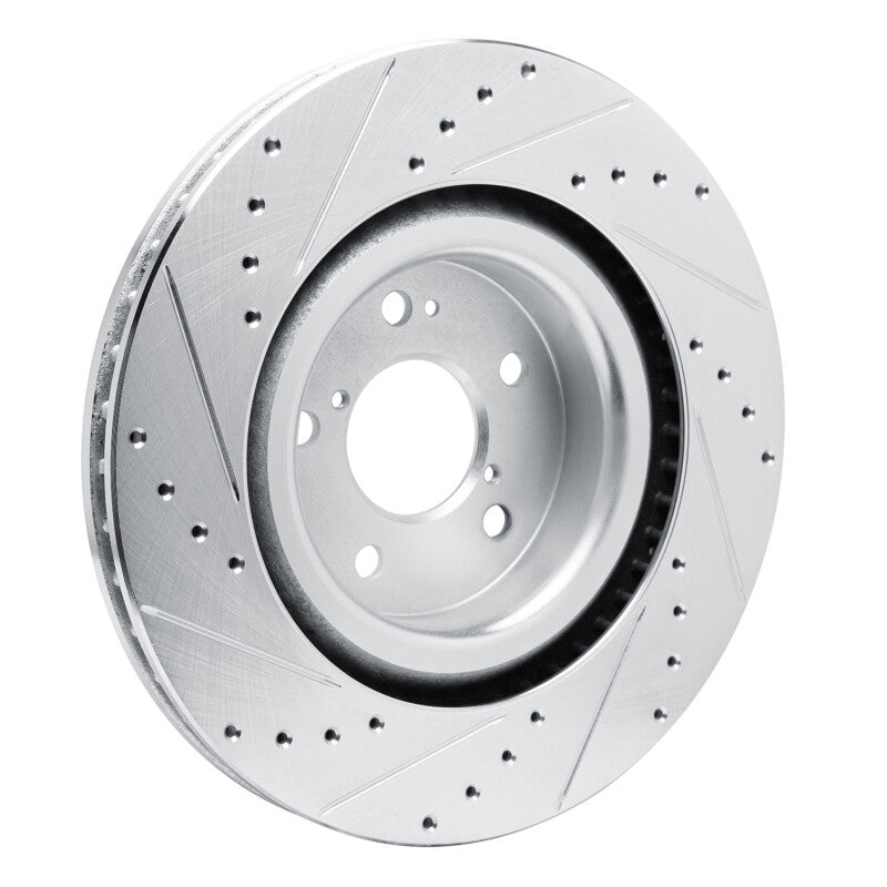 R1 Concepts R1 2022-2026 Acura MDX Front Right Drilled & Slotted Silver Brake Rotor