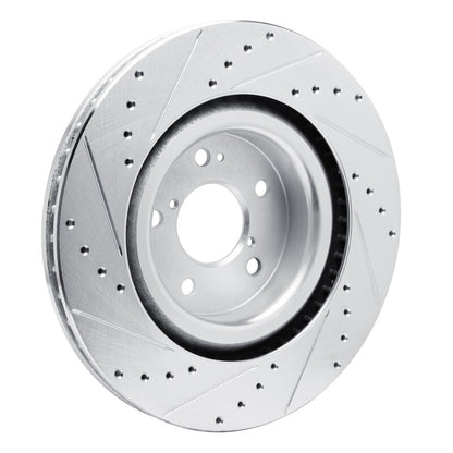 R1 Concepts R1 2022-2026 Acura MDX Front Right Drilled & Slotted Silver Brake Rotor