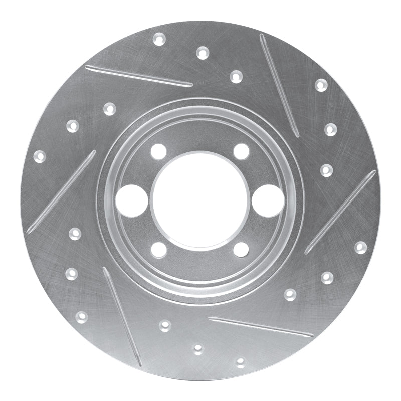 R1 Concepts R1 62-87 Jaguar XKE Rear Left Drilled & Slotted Silver Brake Rotor