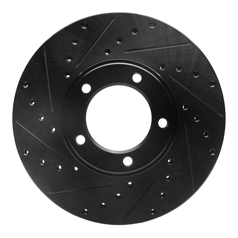 R1 Concepts R1 71-97 Jaguar Vanden Plas Front Left Drilled & Slotted Black Brake Rotor