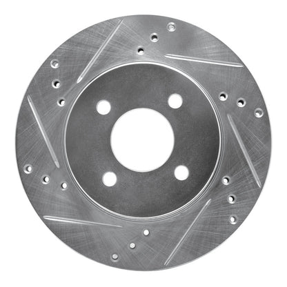 R1 Concepts R1 11-25 Nissan Versa Front Left Drilled & Slotted Silver Brake Rotor