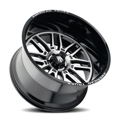 American Truxx AT1915 Restless 24x14 / 6x139.7 BP / -76mm Offset / 106mm Hub Gloss Blk Mach Wheel