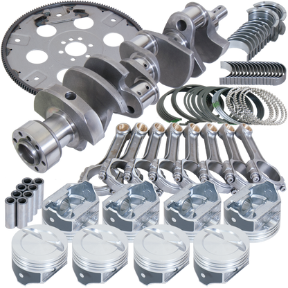 Eagle Chevy 350 1Pc 3.750in Crank 5.700in I-Beam Rods 4.000in Pistons 168 Tooth FP Balanced Assembly