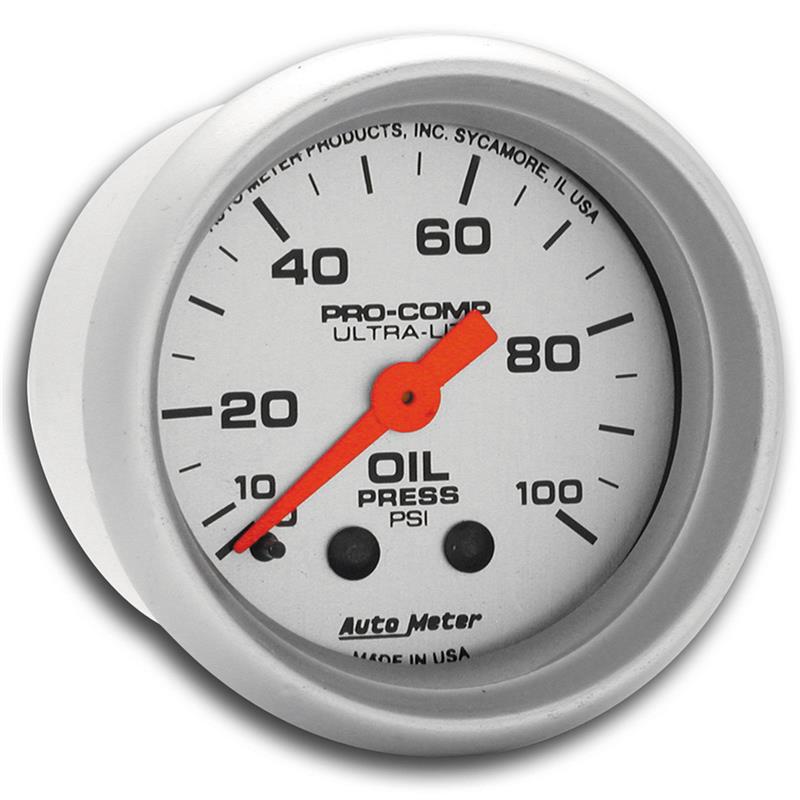 Autometer Ultra-Lite 52mm 0-100 PSI Mechanical Oil Pressure Gauge
