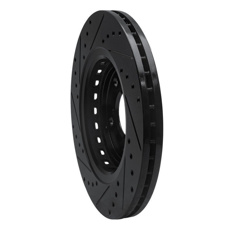 R1 Concepts R1 15-25 Acura MDX Front Right Drilled & Slotted Black Brake Rotor