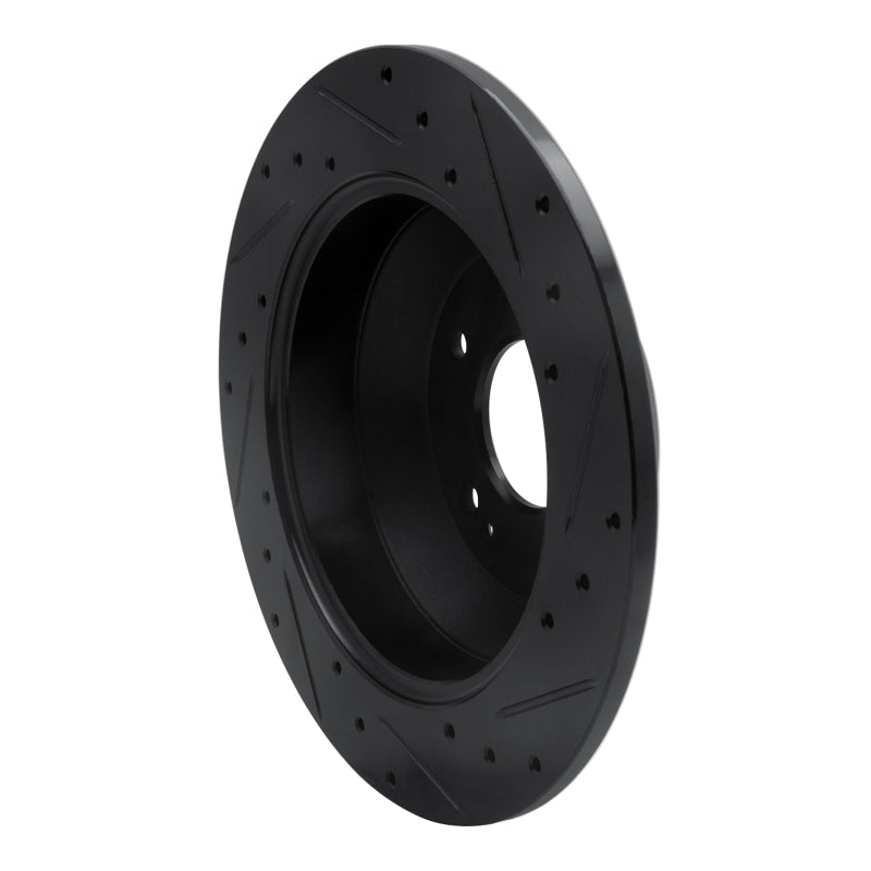 R1 Concepts R1 10-21 Hyundai Santa Fe Rear Left Drilled & Slotted Black Brake Rotor