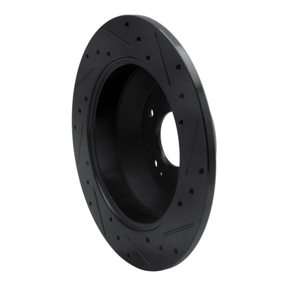 R1 Concepts R1 10-21 Hyundai Santa Fe Rear Left Drilled & Slotted Black Brake Rotor