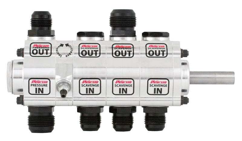 Peterson Fluid Systems R4 4-Stage Oil Pump - Left Side Mount - HV - Rear Drive Drag