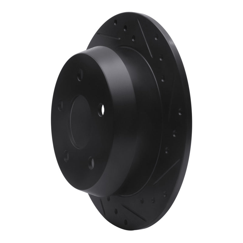 R1 Concepts R1 99-04 Jeep Grand Cherokee Rear Right Drilled & Slotted Black Brake Rotor