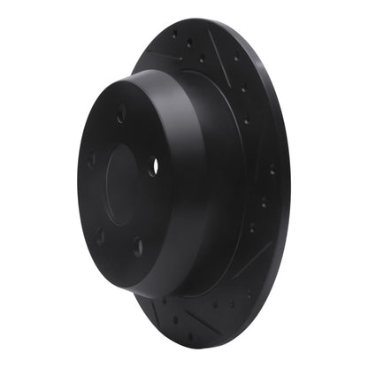 R1 Concepts R1 99-04 Jeep Grand Cherokee Rear Right Drilled & Slotted Black Brake Rotor