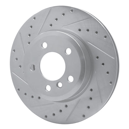 R1 Concepts R1 04-10 BMW X3 Front Left Drilled & Slotted Silver Brake Rotor