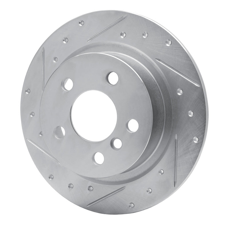 R1 Concepts R1 14-25 BMW i3 Rear Left Drilled & Slotted Silver Brake Rotor