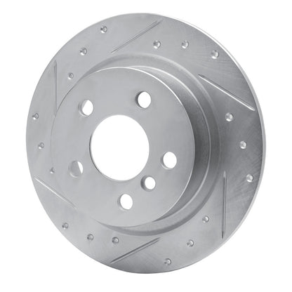 R1 Concepts R1 14-25 BMW i3 Rear Left Drilled & Slotted Silver Brake Rotor
