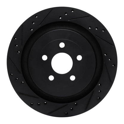 R1 Concepts R1 19-24 Ford Edge Rear Left Drilled & Slotted Black Brake Rotor