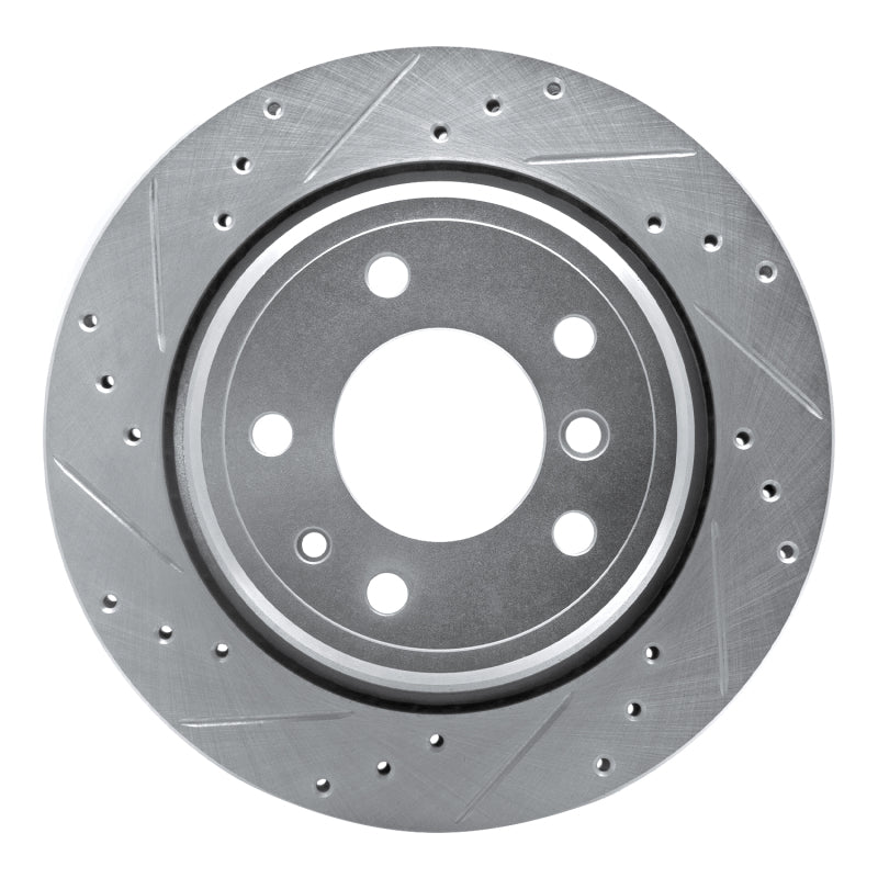 R1 Concepts R1 91-95 BMW 540I Rear Left Drilled & Slotted Silver Brake Rotor