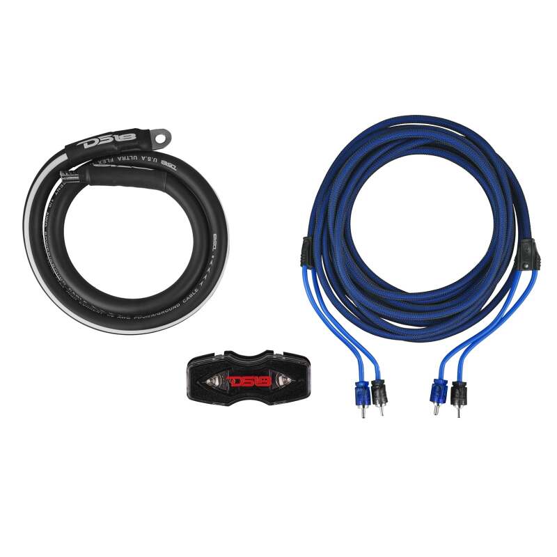 DS18 0-GA Amplifier Install Kit Advance- Blue